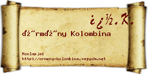 Örmény Kolombina névjegykártya